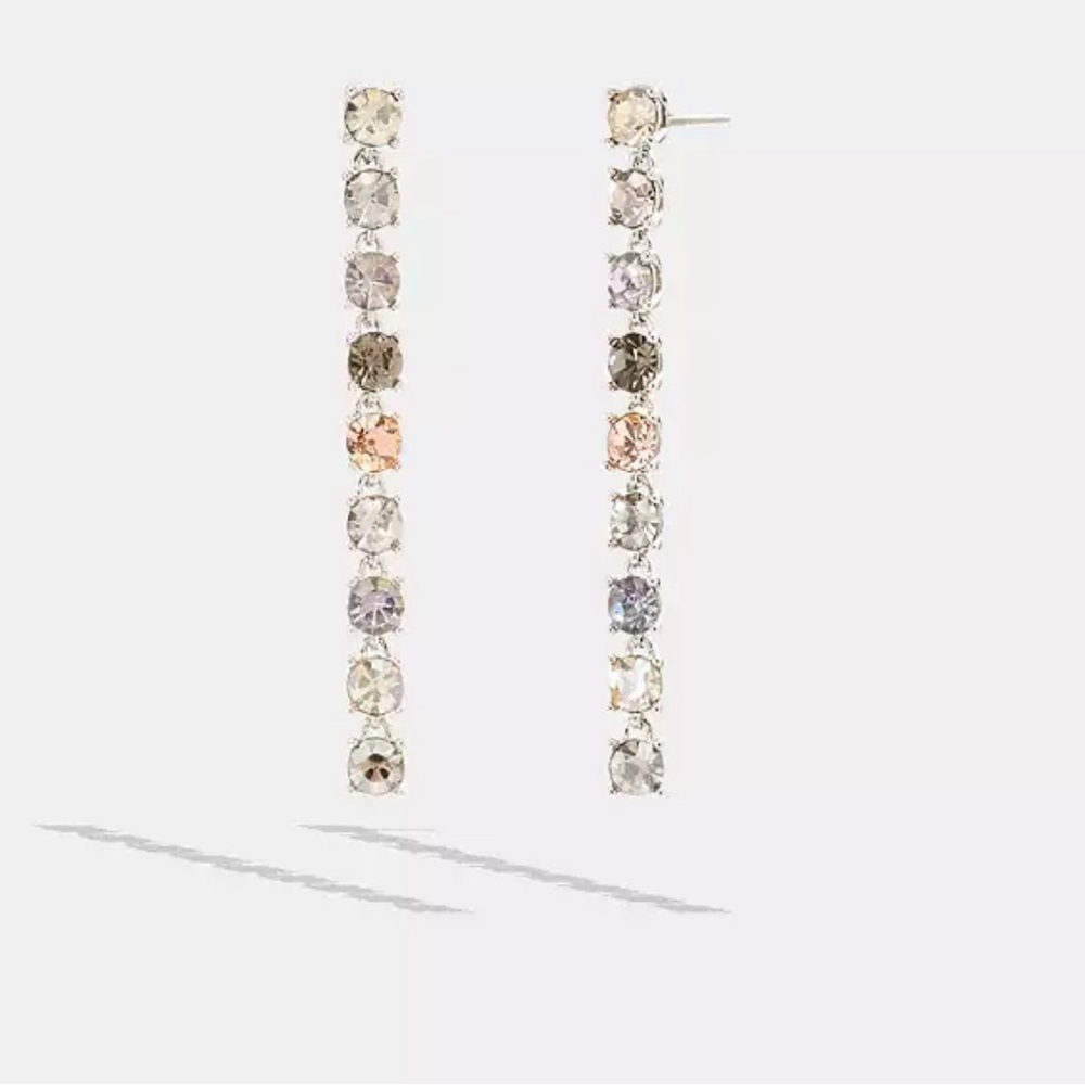Coach Signature Link Tennis Linear Earrings,nwt !